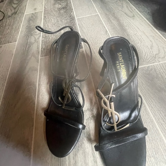 Saint Laurent Black Strappy Heels - Picture 6 of 11